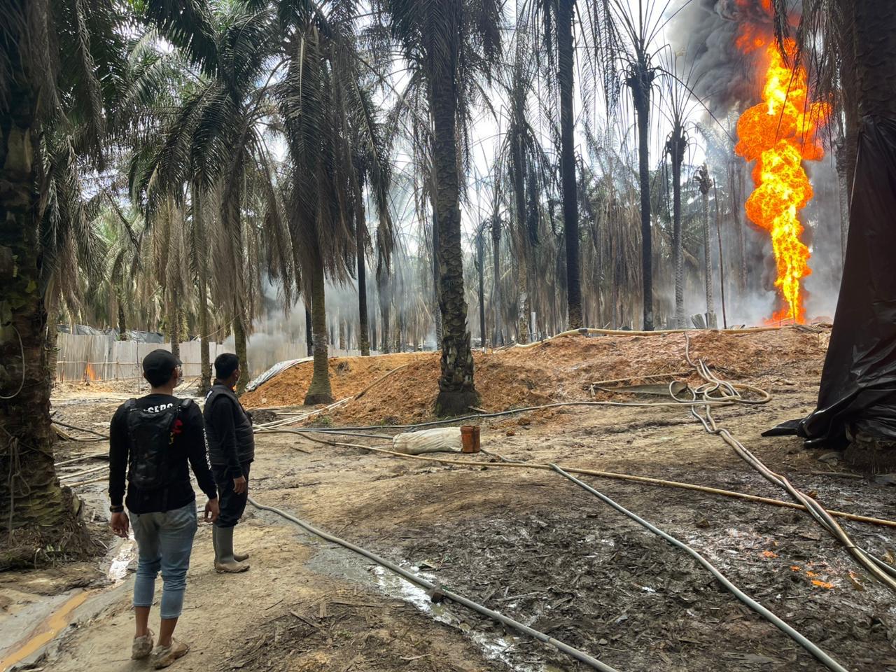 Polisi  Tangkap Pemilik Sumur Ilegal yang Terbakar di Tanjung