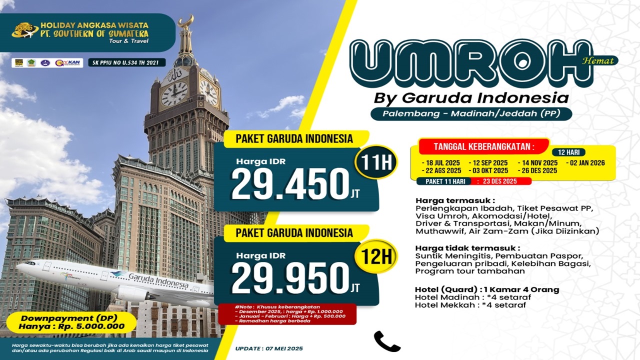 Umroh by Garuda Bersama Holiday Angkasa Wisata, Tetap Terjangkau