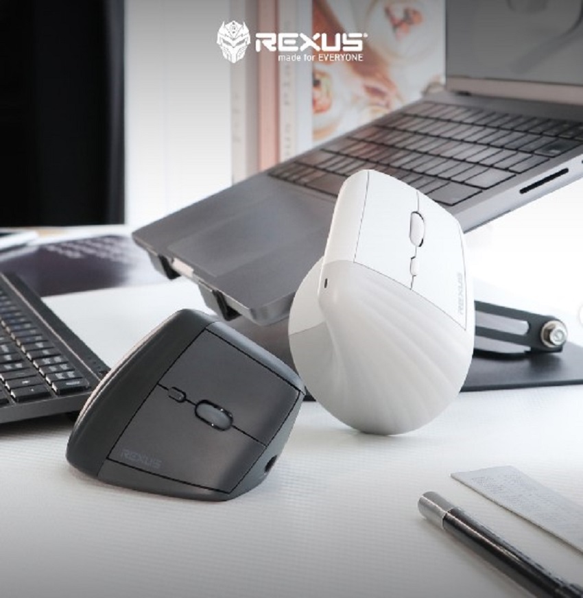 Clif II QV270: Mouse Vertikal Ergonomis dengan Pegangan Alami, Koneksi Nirkabel Ganda, dan Sensor Pixart Akura