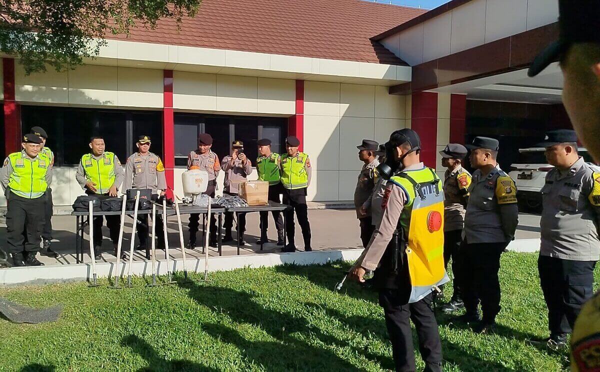 Latih Kesiapsiagaan Personel Bhabinkamtibmas Polres Muara Enim Menghadapi Karhutla