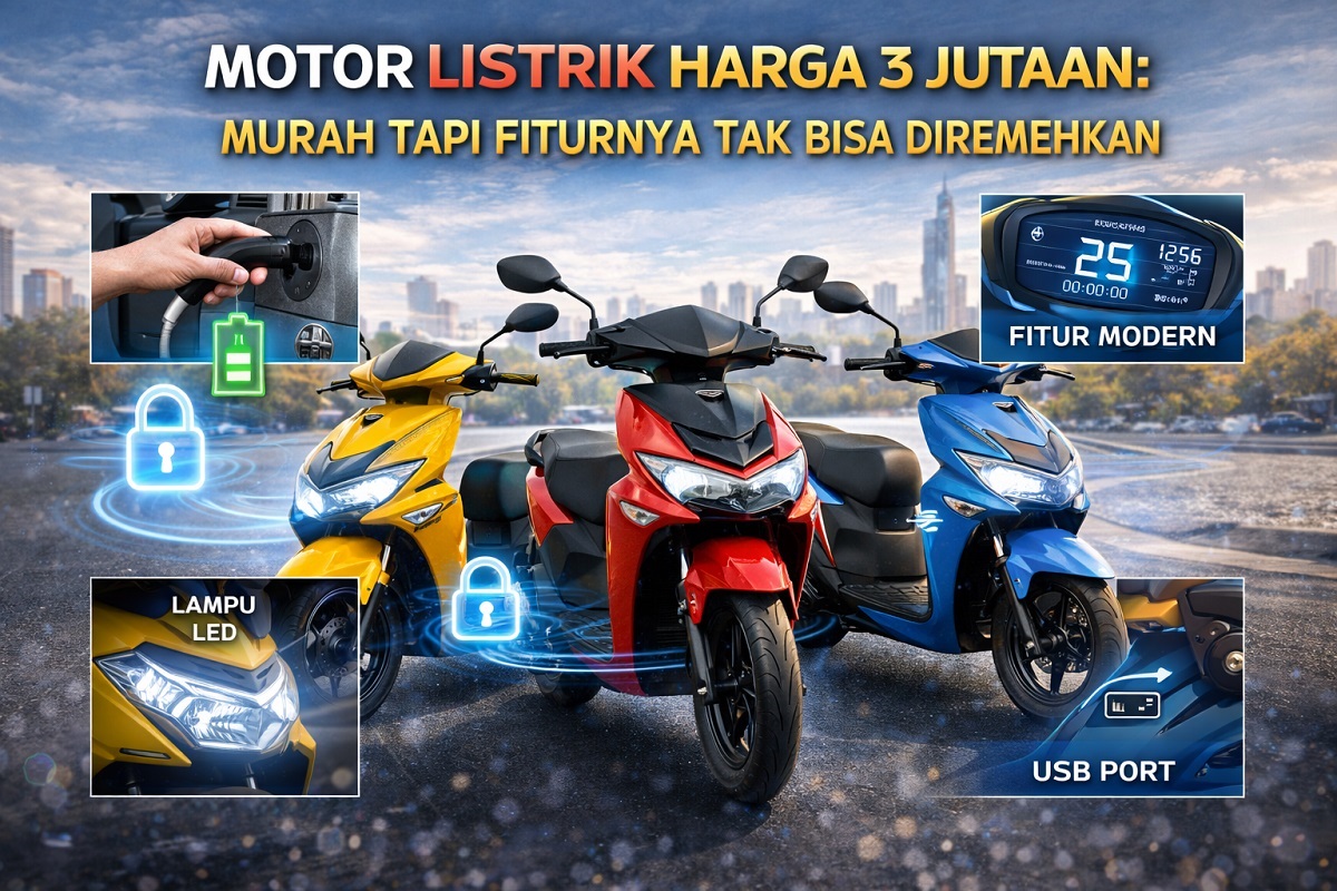 Motor Listrik Harga 3 Jutaan: Murah Tapi Fiturnya Tak Bisa Diremehkan