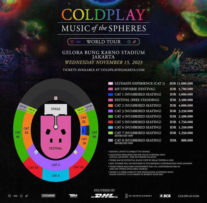 Jreng Jreng! Inilah Daftar Tarif Tiket Konser Coldplay