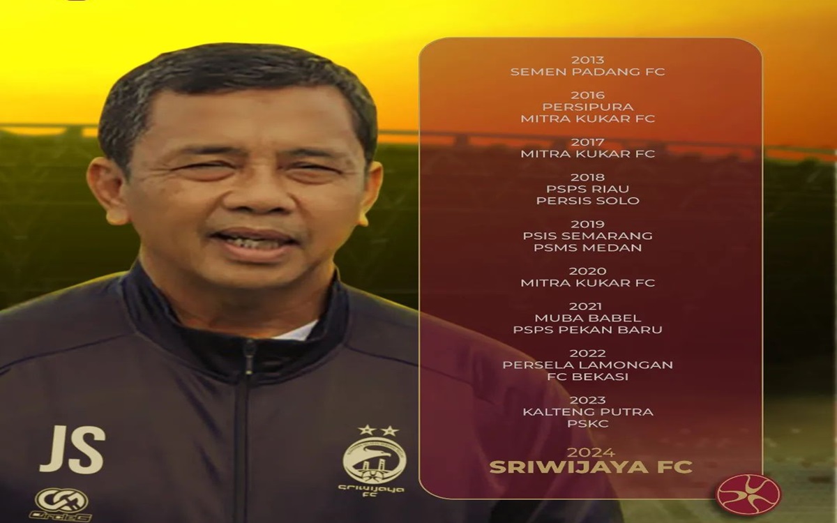 Resmi Coach Jafri Sastra Jadi Pelatih Baru Sriwijaya FC Untuk Musim 2024/2025