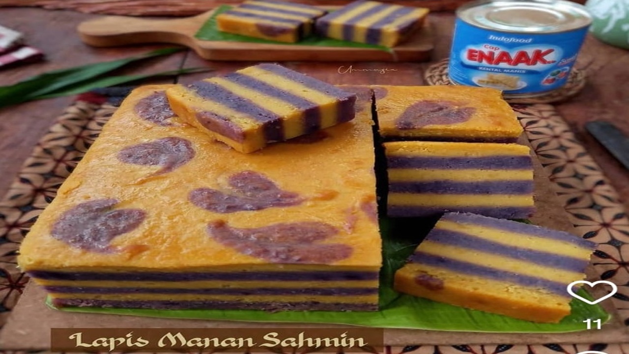 Lapis Manan Sahmin Perpaduan Ubi Ungu dan Ubi Madu yang Lembut dan Legit