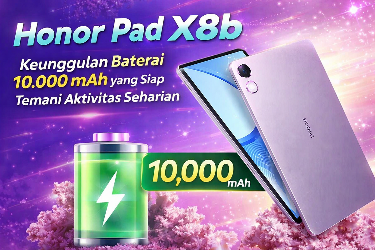 Honor Pad X8b, Keunggulan Baterai 10.000 mAh yang Siap Temani Aktivitas Seharian