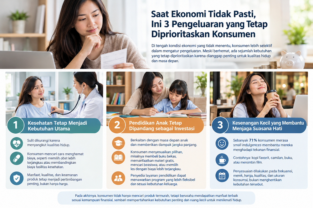 Saat Ekonomi Tidak Pasti, Ini 3 Pengeluaran yang Tetap Diprioritaskan Konsumen