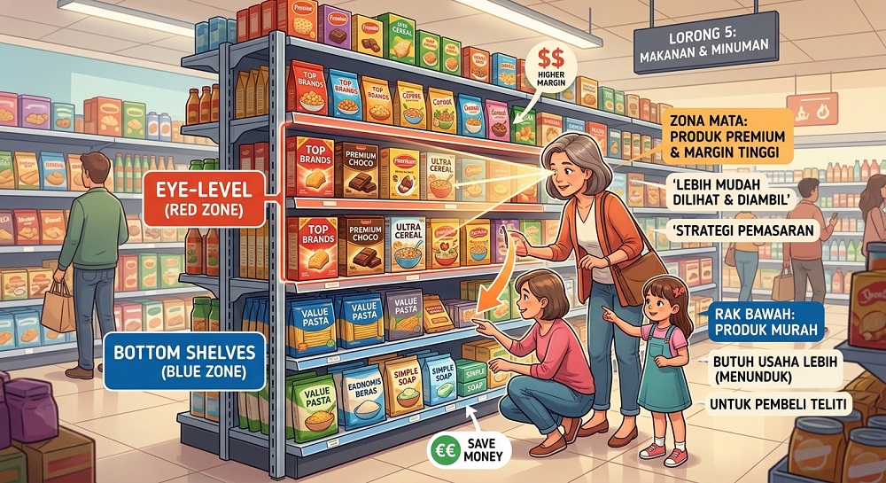 Mengapa Produk Murah Sering Diletakkan di Rak Paling Bawah Supermarket? Ini Alasannya