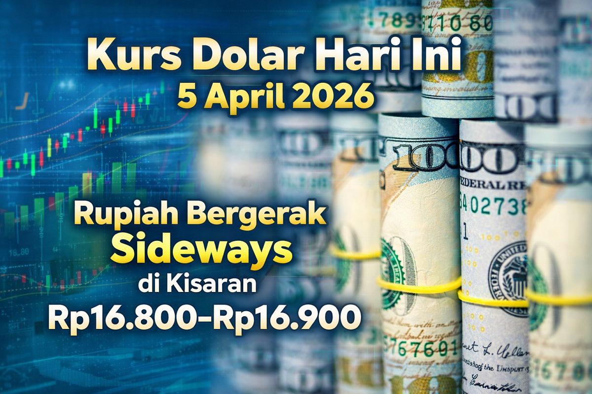 Kurs Dolar Hari Ini 5 April 2026: Rupiah Bergerak Sideways di Kisaran Rp16.800–Rp 16.900