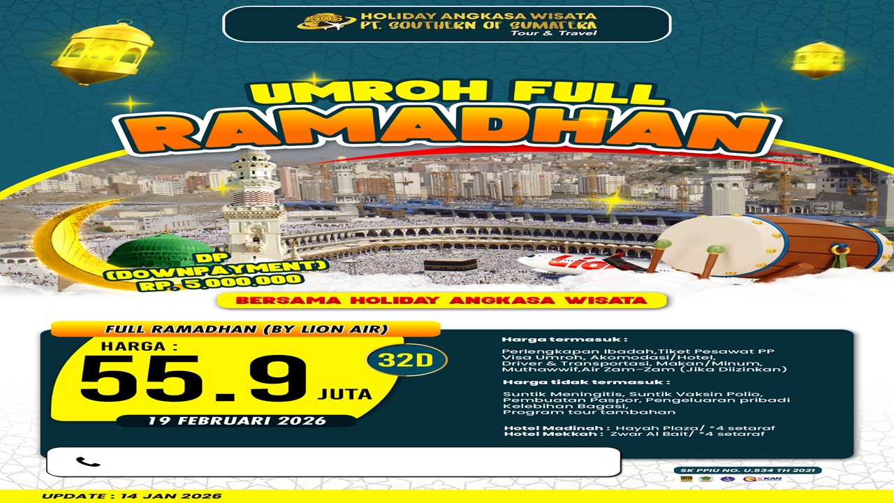 Paket Umroh Full Ramadhan by Lion Air Tawarkan Harga Kompetitif, Jamaah Antusias