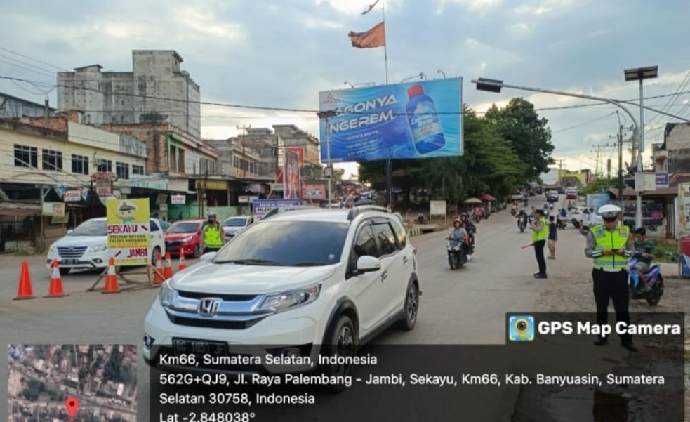 Arus Balik Lebaran Idulfitri 1445 H Terlihat Lancar di Jalintim Kecamatan Betung Banyuasin