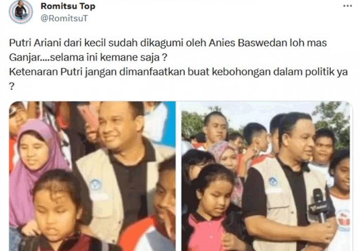 Viral! Foto Lawas Putri Ariani  Bersama Anies Baswedan  Dibalas Ucapan Selamat  Ganjar