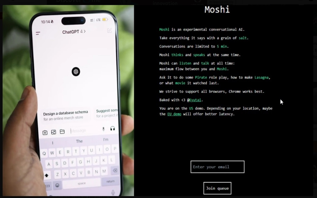 ChatGPT  Punya Pesaing Baru, Sambutlah Moshi Yang Dapat Memahami Nada Suara Anda.