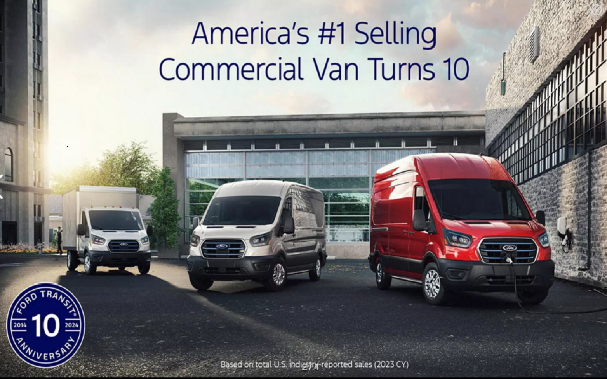 Ford Transit Merayakan Hari Jadi Yang ke 10 di Amerika, Kemajuan Van Versi Listrik 