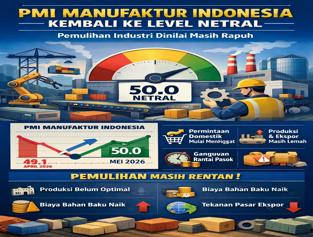 PMI Manufaktur Kembali ke Level Netral, Pemulihan Industri Dinilai Masih Rapuh