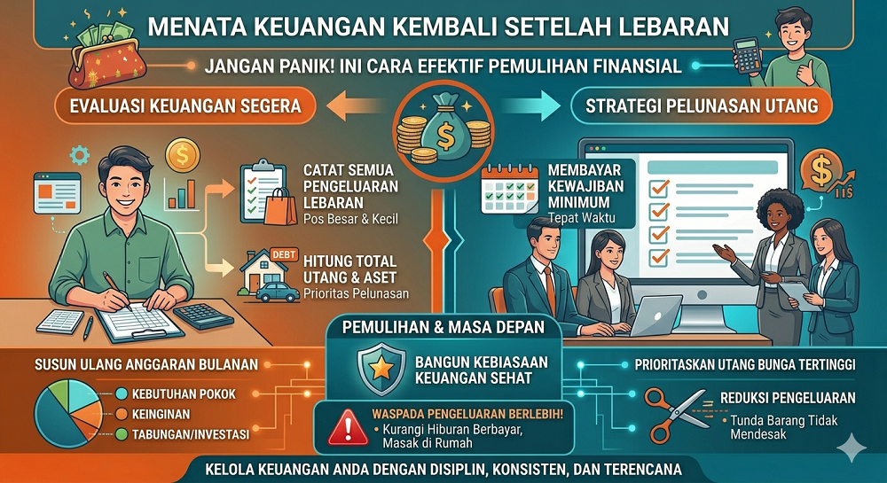 Jangan Panik Setelah Boros Lebaran, Ini Cara Efektif Menata Keuangan Kembali