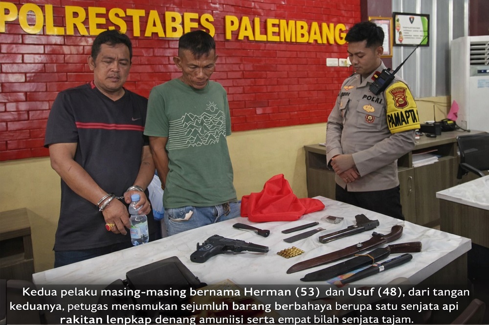 Dua Pencuri Kabel di Proyek PLTSa Keramasan Ditangkap, Polisi Amankan Senpi Rakitan dan Sajam