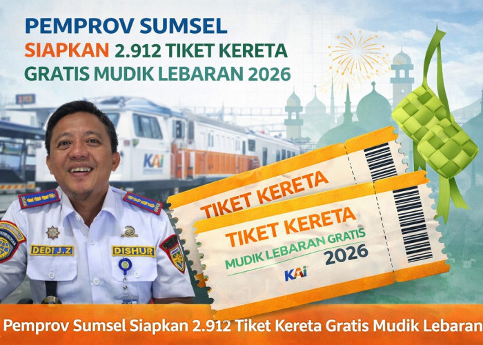 Pemprov Sumsel siapkan kuota 2.912 tiket kereta gratis pada mudik lebaran 2026, Ini Syaratnya!!