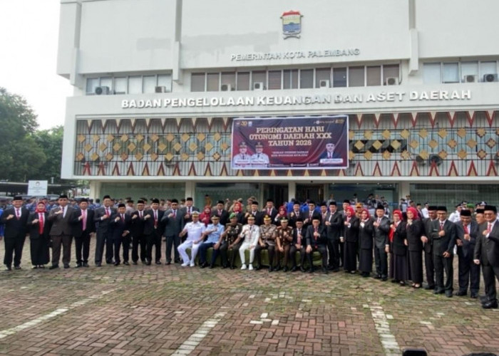 Walikota Palembang Pimpin Upacara Hari Otonomi Daerah XXX Tingkat Kota Palembang
