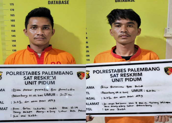 Polisi Ringkus Dua Pelaku Begal Sadis di 7 Ulu Palembang