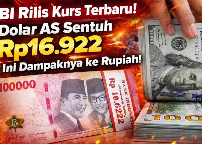 BI Rilis Kurs Terbaru! Dolar AS Sentuh Rp16.922, Ini Dampaknya ke Rupiah!