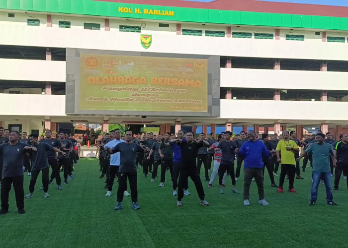 Pangdam II Sriwijaya Gelar Olahraga Bersama Media, Perkuat Silaturahmi