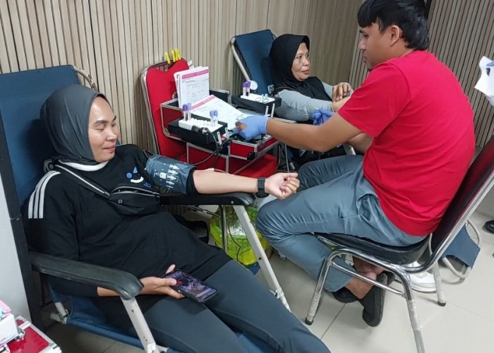 PMI Palembang Semarakkan Jalan Sehat HUT Kota ke-1343, Donor Darah Disambut Antusias