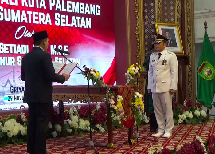 Cheka Virgowansyah Resmi Dilantik sebagai Pj Walikota Palembang