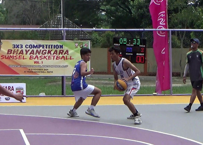 3x3  Competition Bhayangkara Sumsel Basketball: Tim Basket Putra SMA Bina Warga 2 B Tundukkan SMA Kumbang B