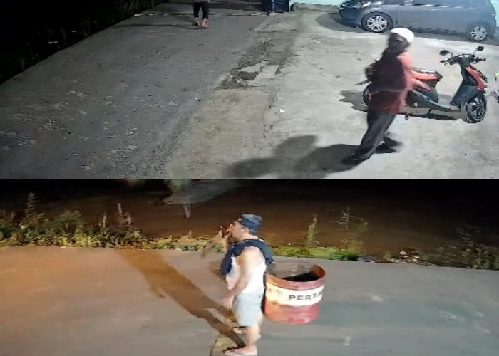 Viral! Rekaman CCTV Diduga Maling Bermobil Bersenpi di Palembang, Tabrak Drum Minyak Saat Kabur