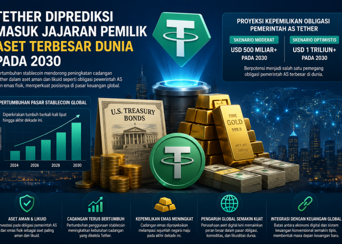 Tether Diprediksi Masuk Jajaran Pemilik Aset Terbesar Dunia pada 2030