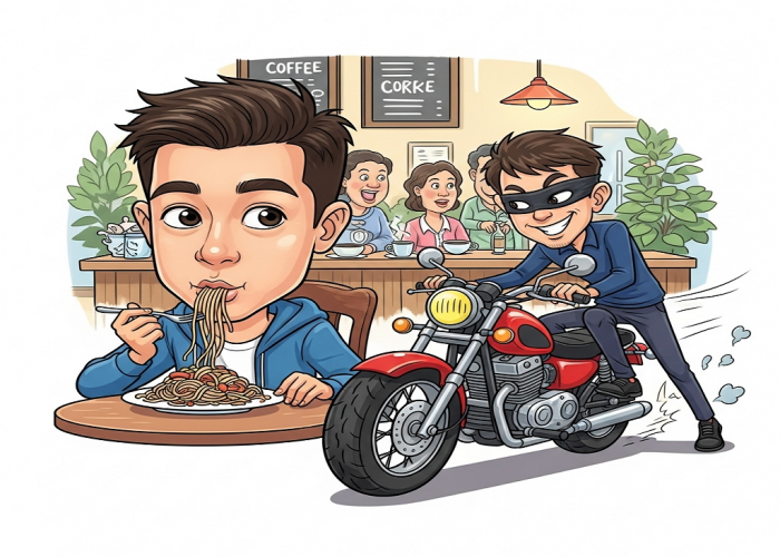 Pemuda Kehilangan Sepeda Motor Saat Makan Bersama Pacar di Kafe