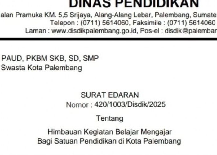 Ada Unjuk Rasa, Seluruh Sekolah di Palembang Belajar dari Rumah