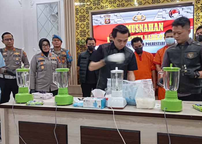 Polrestabes Palembang Musnahkan 2,88 Kg Shabu dan 2.472 Butir Ekstasi
