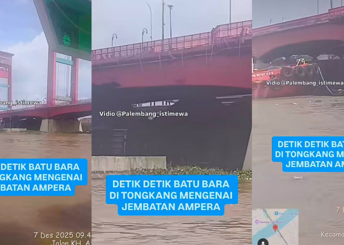 Tongkang Batubara Tabrak Bawah Jembatan Ampera, Pemprov Sumsel Belum Dapat Ambil Kebijakan