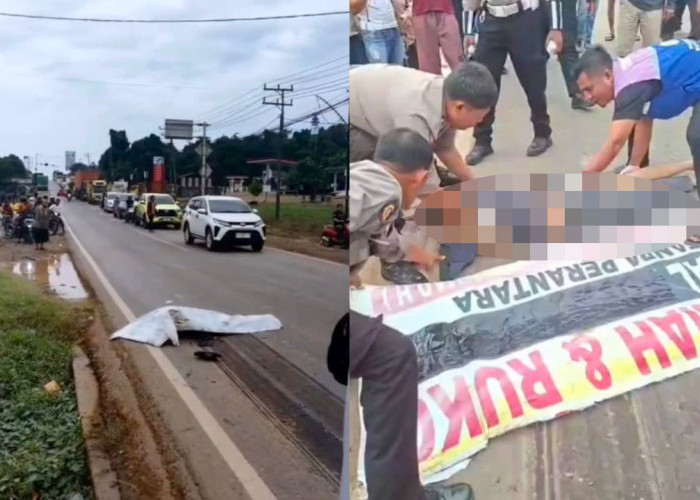 Tak Kuat Menanjak, Truk Fuso Lindas Pengendara Sepeda Motor di Banyuasin