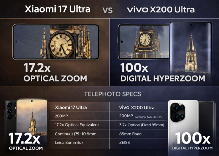 Xiaomi 17 Ultra vs vivo X200 Ultra: Duel Kamera Zoom Terjauh di Kelas Flagship