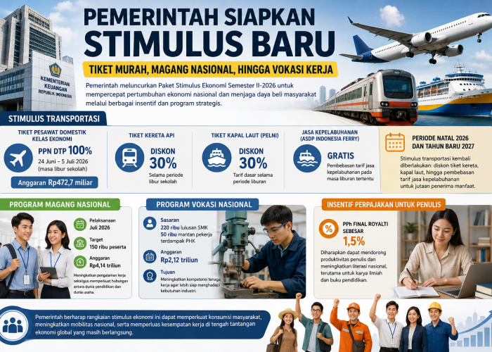Pemerintah Siapkan Stimulus Baru: Tiket Murah, Magang Nasional hingga Vokasi Kerja