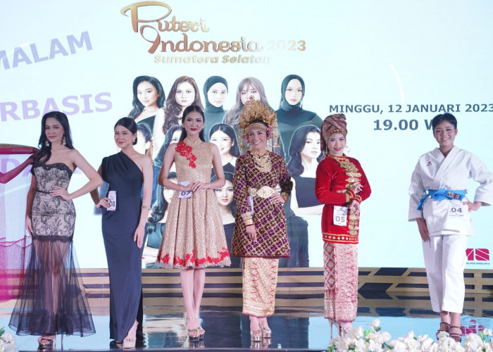 13 Finalis Puteri Indonesia 2023 Sumatera Selatan Unjuk Kebolehan di Malam Berbasis Budaya