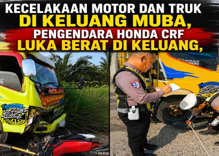 Motor dan Truk Bermuatan Getah Karet Terlibat Kecelakaan di Keluang, Satu Pengendara Luka Berat