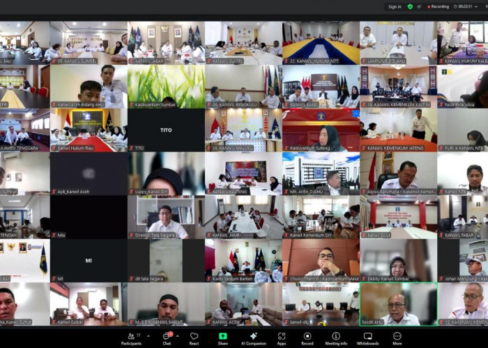 Kanwil Kemenkum Sumsel Ikuti Rapat Persamaan Persepsi Layanan Pewarganegaraan Secara Virtual