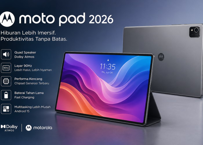 Moto Pad 2026 Usung Quad Speaker Dolby Atmos dan Layar 90Hz 