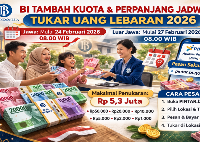 BI Tambah Kuota dan Perpanjang Jadwal Tukar Uang Lebaran 2026