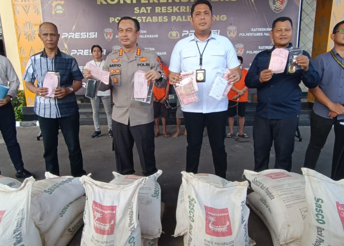 Satreskrim Unit Ranmor Polrestabes Palembang, Amankan 13 Truk Bermuatan 2.200 Karung Pupuk 