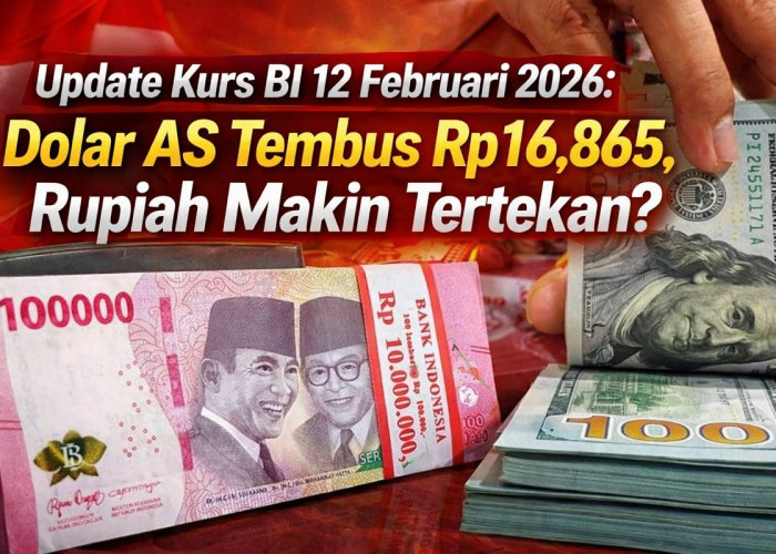 Update Kurs BI 12 Februari 2026: Dolar AS Tembus Rp16.865, Rupiah Makin Tertekan?