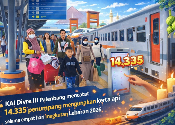 4 Hari Masa Angkutan Lebaran, KAI Divre III Palembang Catat 14.335 Orang Gunakan Kereta Api
