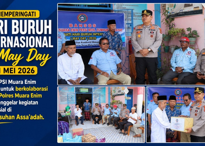 Peringati May Day dengan Aksi Sosial: KSPSI dan Polres Muara Enim Santuni Panti Asuhan Assa’adah