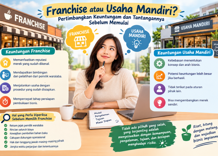 Franchise atau Usaha Mandiri? Pertimbangkan Keuntungan dan Tantangannya Sebelum Memulai