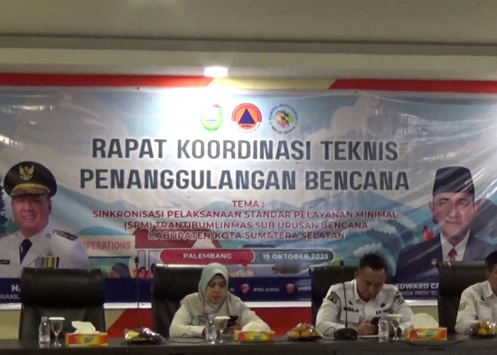 Rakortek BPBD Sumsel Tekankan Sinergi Daerah Hadapi Bencana