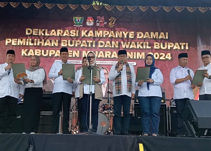 KPU Muara Enim Gelar Deklarasi Kampanye Damai Bersama 4 Paslon