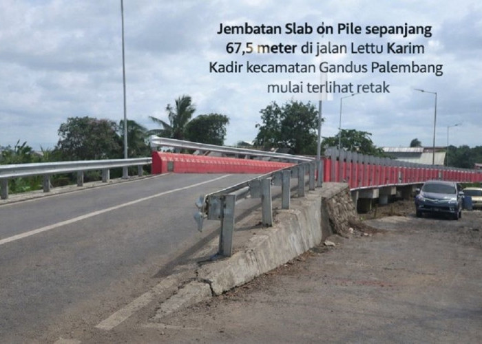 Baru Diresmikan November Lalu, Jembatan Gandus Mulai Retak, Warga Cemas